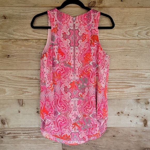 CAbi Size Small Pink Sleeveless Tank Top with Paisley Print - Picture 5 of 6